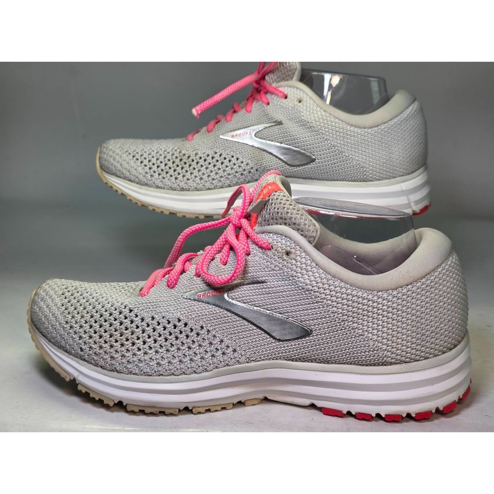 Brooks Revel 2 Women's Sneakers Size 9.5 Medium Gray Pink Running Walking Shoes - Picture 2 of 16